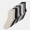 Anna Field Heart Ankle 8 Pack - Sokken - Black/Grey