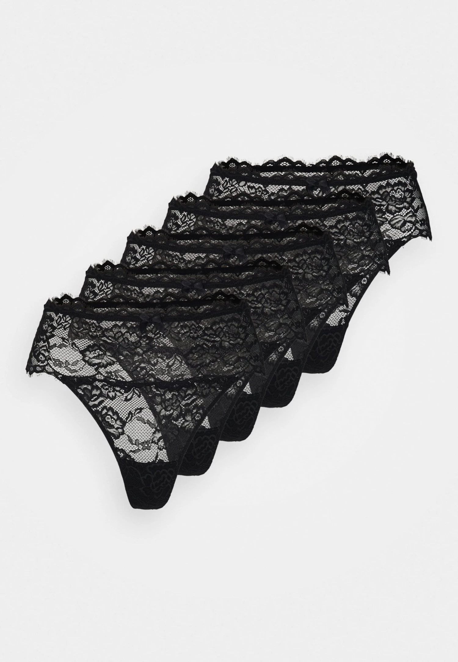 Anna Field 5Pp High Rise Lace Thong - String - Black 4 Anna Field 5Pp High Rise Lace Thong - String - Black - Afbeelding 4