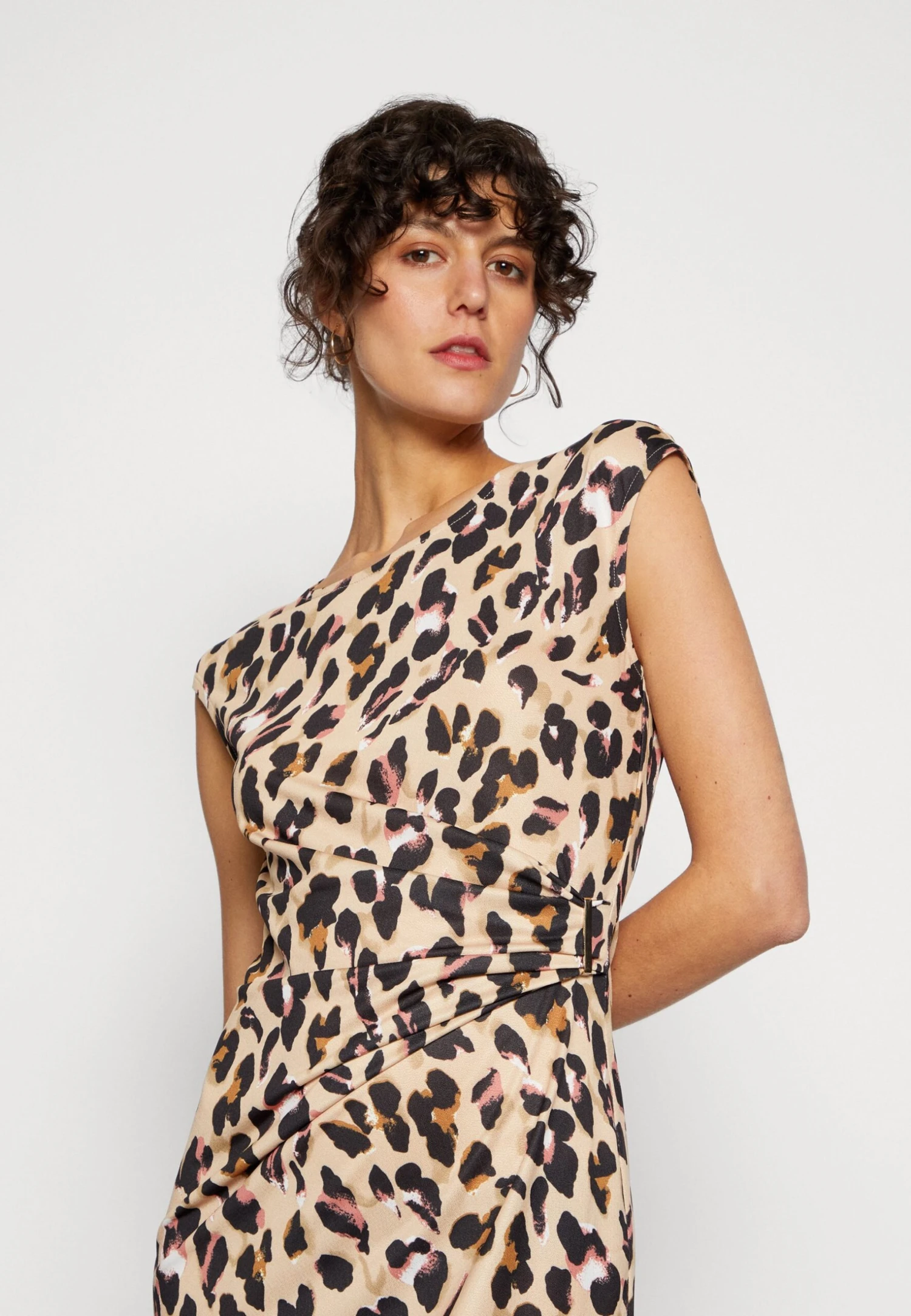 Anna Field Jerseyjurk - Black/Beige/Multi-Coloured 6 Anna Field Jerseyjurk - Black/Beige/Multi-Coloured - Afbeelding 6