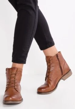 Anna Field Leather Booties - Korte Laarzen - Cognac