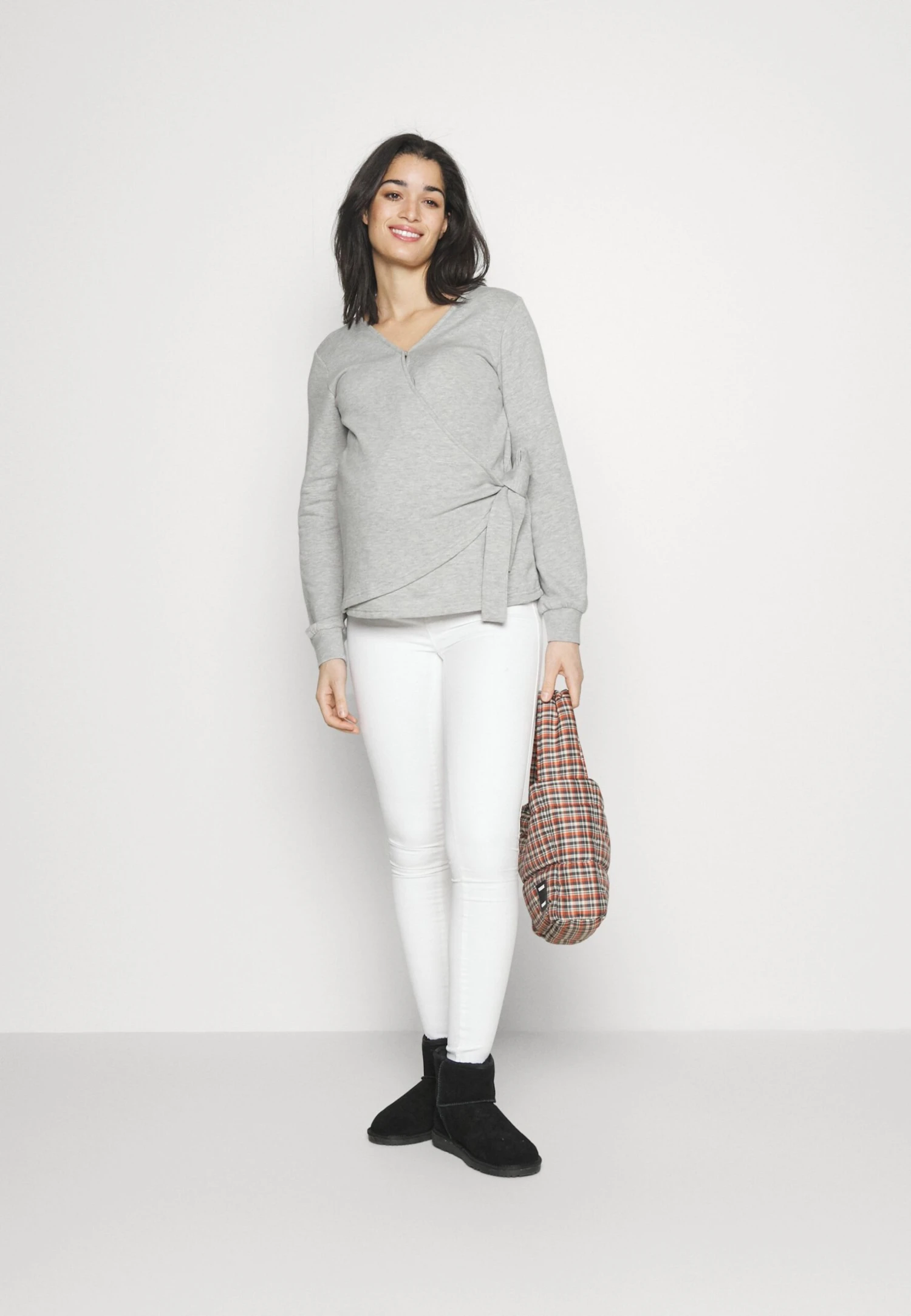 Sweater Met Rits - Mottled Light Grey 2 Sweater Met Rits - Mottled Light Grey - Afbeelding 2