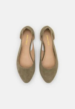 Leather- Ballerina'S - Olive -Anna Mode Markt 8bc75819509841e18f12c3857a548b72