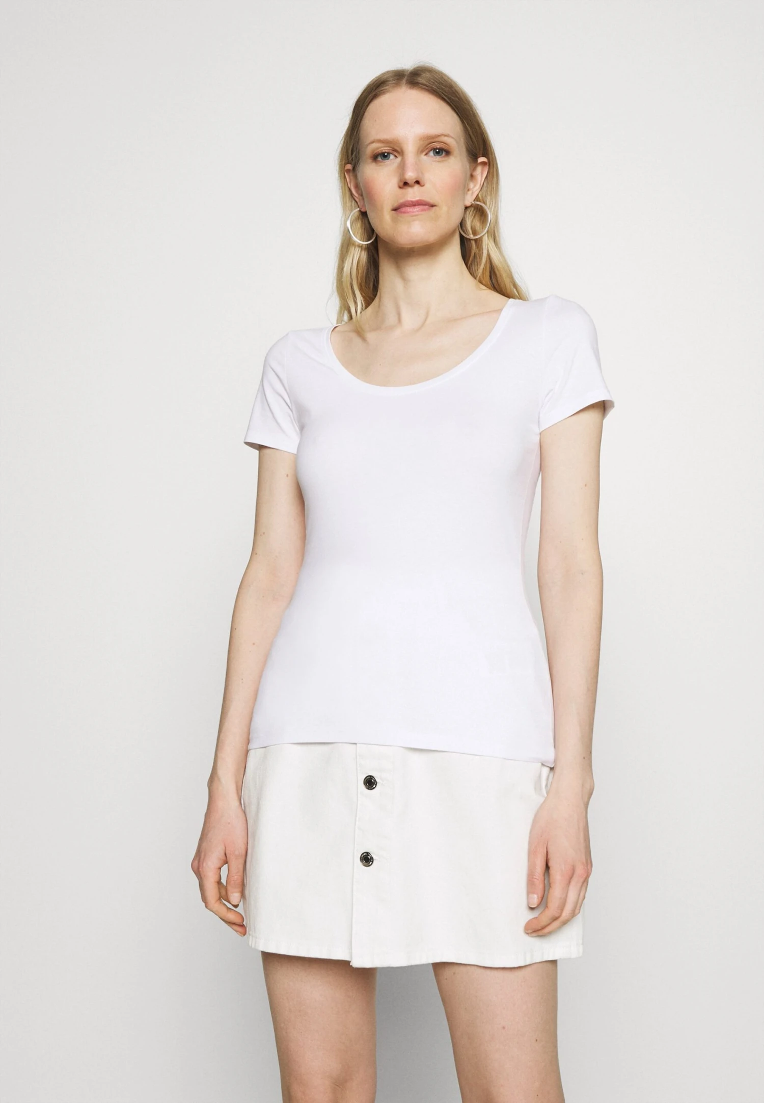 Anna Field 3 Pack - T-Shirt Basic - White/Mottled Light Grey/Light Green 4 Anna Field 3 Pack - T-Shirt Basic - White/Mottled Light Grey/Light Green - Afbeelding 4