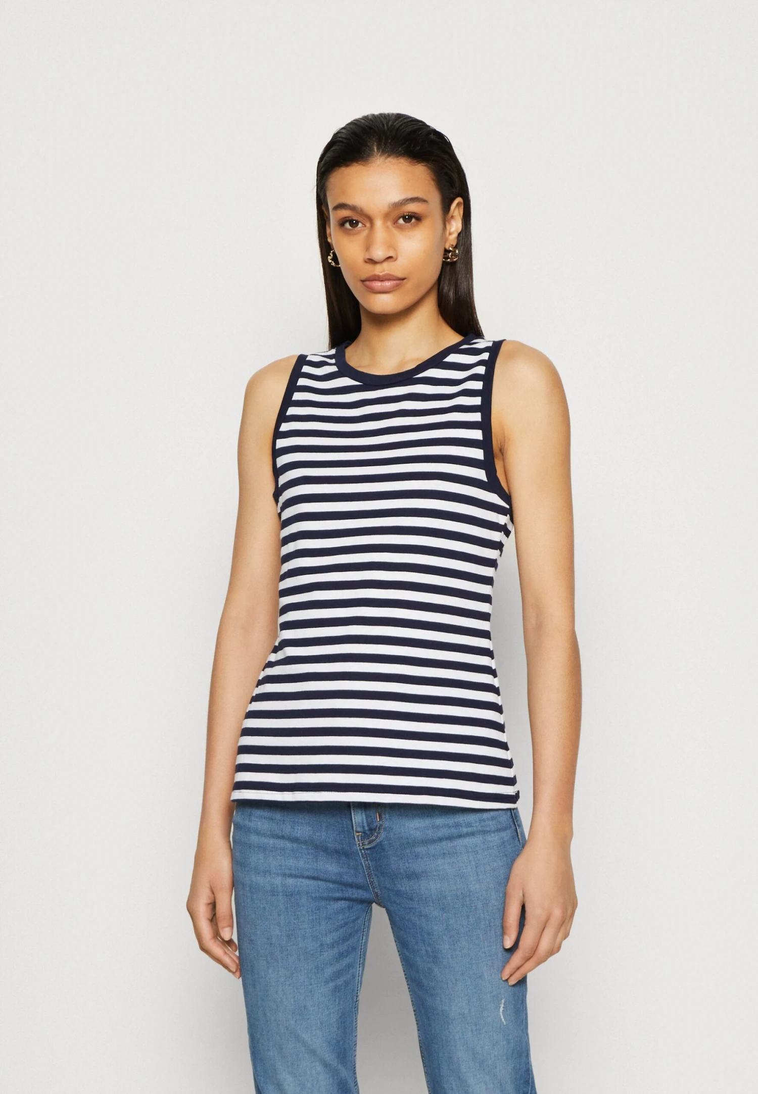 Anna Field Top - Dark Blue/White 1 Anna Field Top - Dark Blue/White