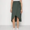 Anna Field Basic Wrap Over Midi Skirt- A-Lijn Rok - Light Green