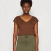 Anna Field T-Shirt Basic - Dark Brown
